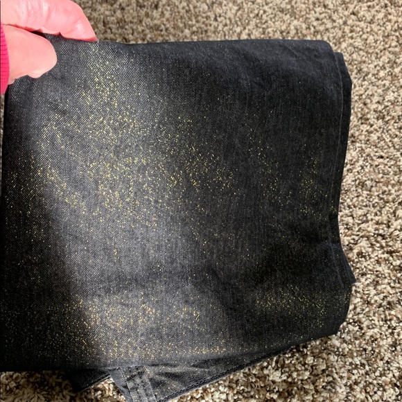 Classic Black Women's Jeans, Sparkly Gold Hue Throughout, 28” Waist - Picture 8 of 8